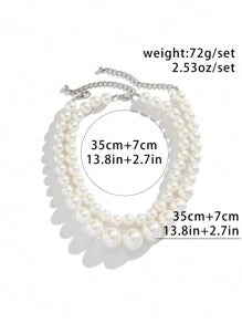 Pearl Beaded Necklace Set For Women