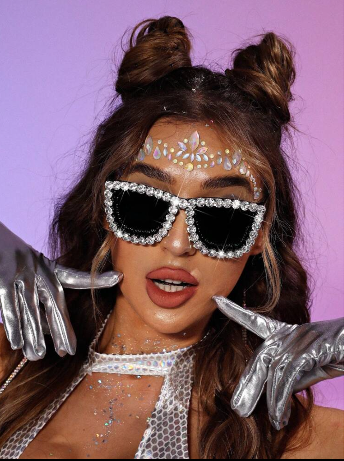 Rhinestone Decorated Fashion Glasses
