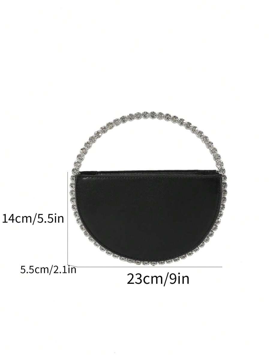 Pre Order Classic Luxury Style Women's Round Crystal Rhinestone Evening Bag Fashionable And Versatile Portable Elegant Handbag