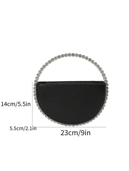 Pre Order Classic Luxury Style Women's Round Crystal Rhinestone Evening Bag Fashionable And Versatile Portable Elegant Handbag