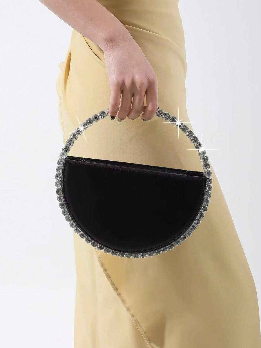 Pre Order Classic Luxury Style Women's Round Crystal Rhinestone Evening Bag Fashionable And Versatile Portable Elegant Handbag