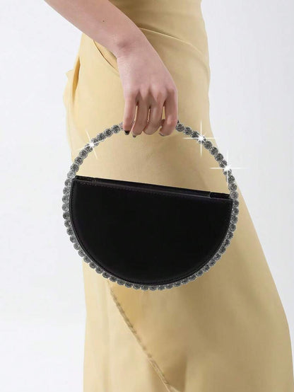 Pre Order Classic Luxury Style Women's Round Crystal Rhinestone Evening Bag Fashionable And Versatile Portable Elegant Handbag