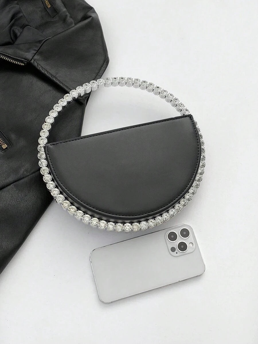 Pre Order Classic Luxury Style Women's Round Crystal Rhinestone Evening Bag Fashionable And Versatile Portable Elegant Handbag