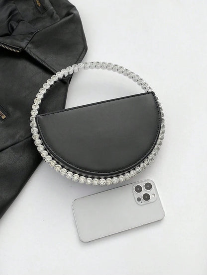 Pre Order Classic Luxury Style Women's Round Crystal Rhinestone Evening Bag Fashionable And Versatile Portable Elegant Handbag