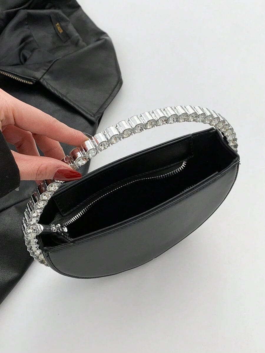 Pre Order Classic Luxury Style Women's Round Crystal Rhinestone Evening Bag Fashionable And Versatile Portable Elegant Handbag