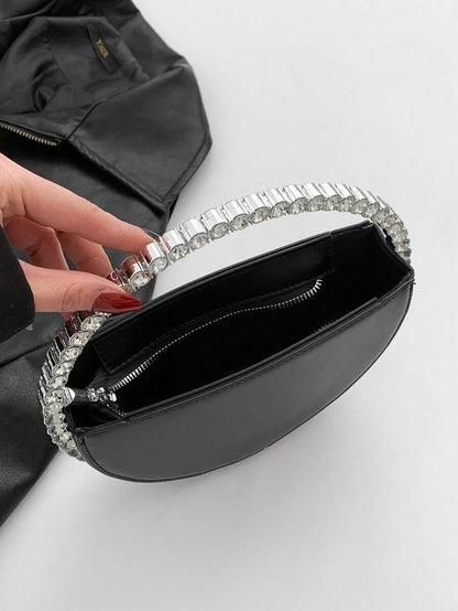 Pre Order Classic Luxury Style Women's Round Crystal Rhinestone Evening Bag Fashionable And Versatile Portable Elegant Handbag