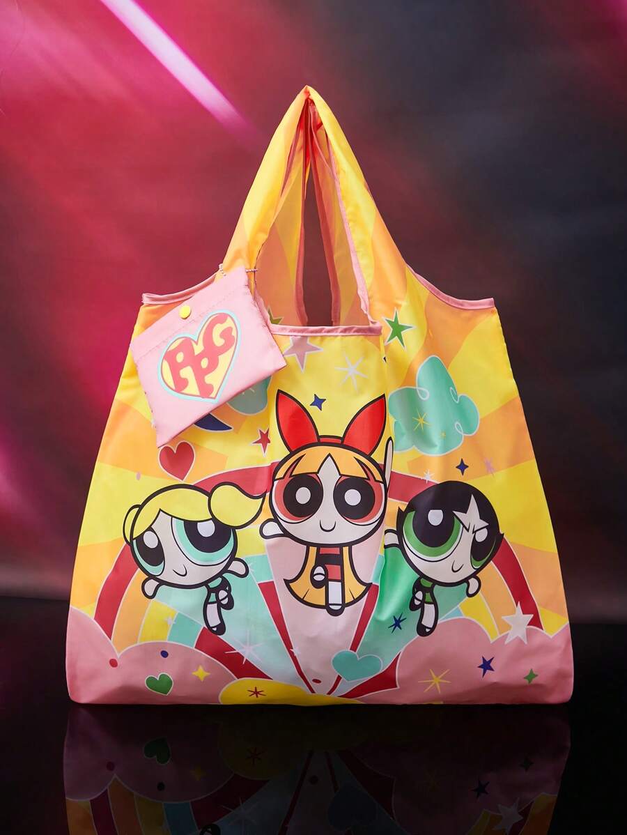 THE POWERPUFF GIRLS Foldable Portable Shopping Bag( cute decoration )