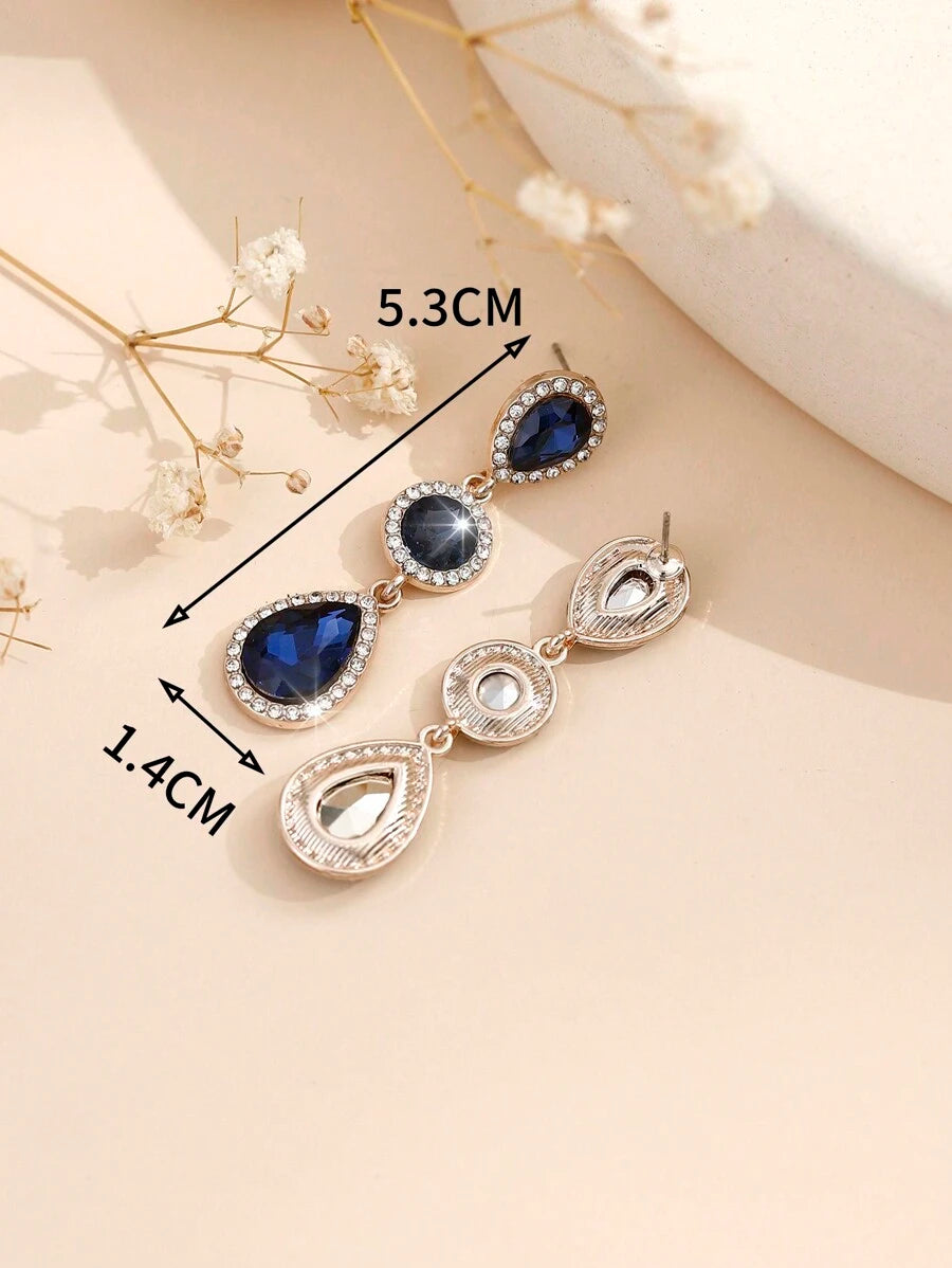 Boho Style Metal Inlaid Glass Rhinestone Fashion High-End Versatile Popular Earrings