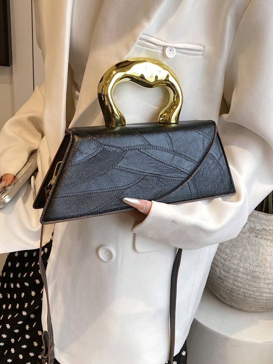 Pre Order Long Asymmetric-Shaped Metallic Tote Bag