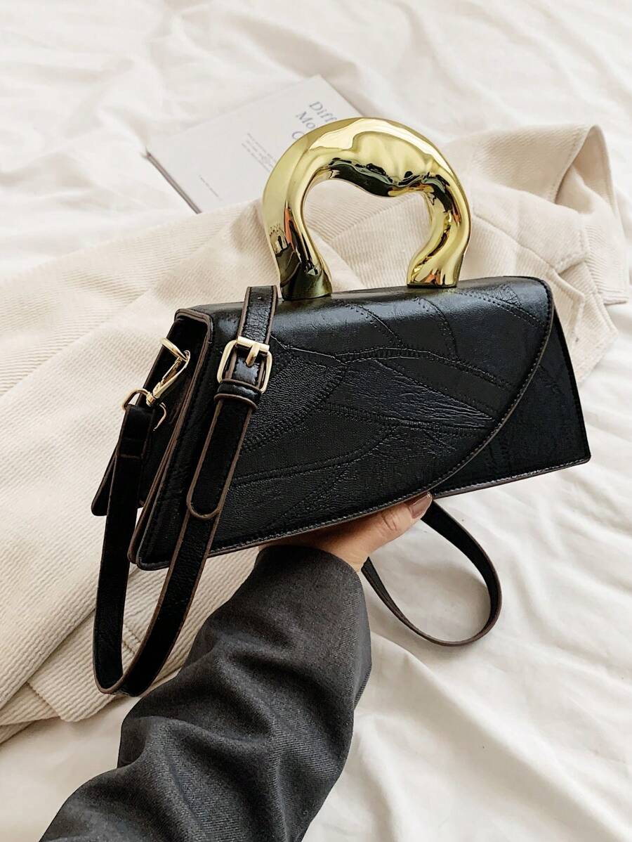 Pre Order Long Asymmetric-Shaped Metallic Tote Bag