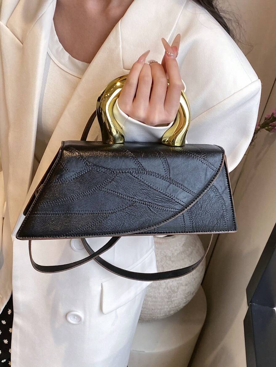 Pre Order Long Asymmetric-Shaped Metallic Tote Bag