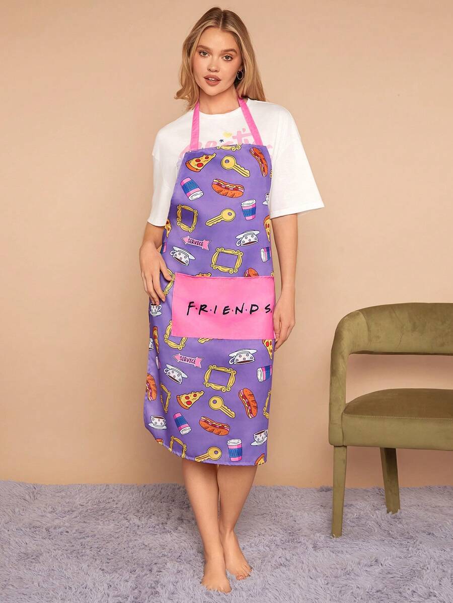 FRIENDS themed Purple Apron for decoration / personal use