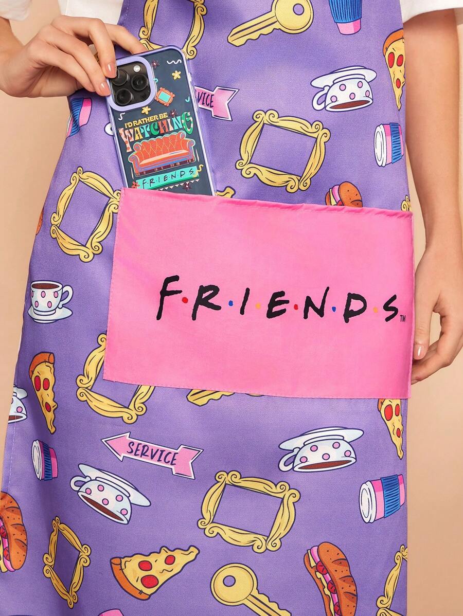 FRIENDS themed Purple Apron for decoration / personal use