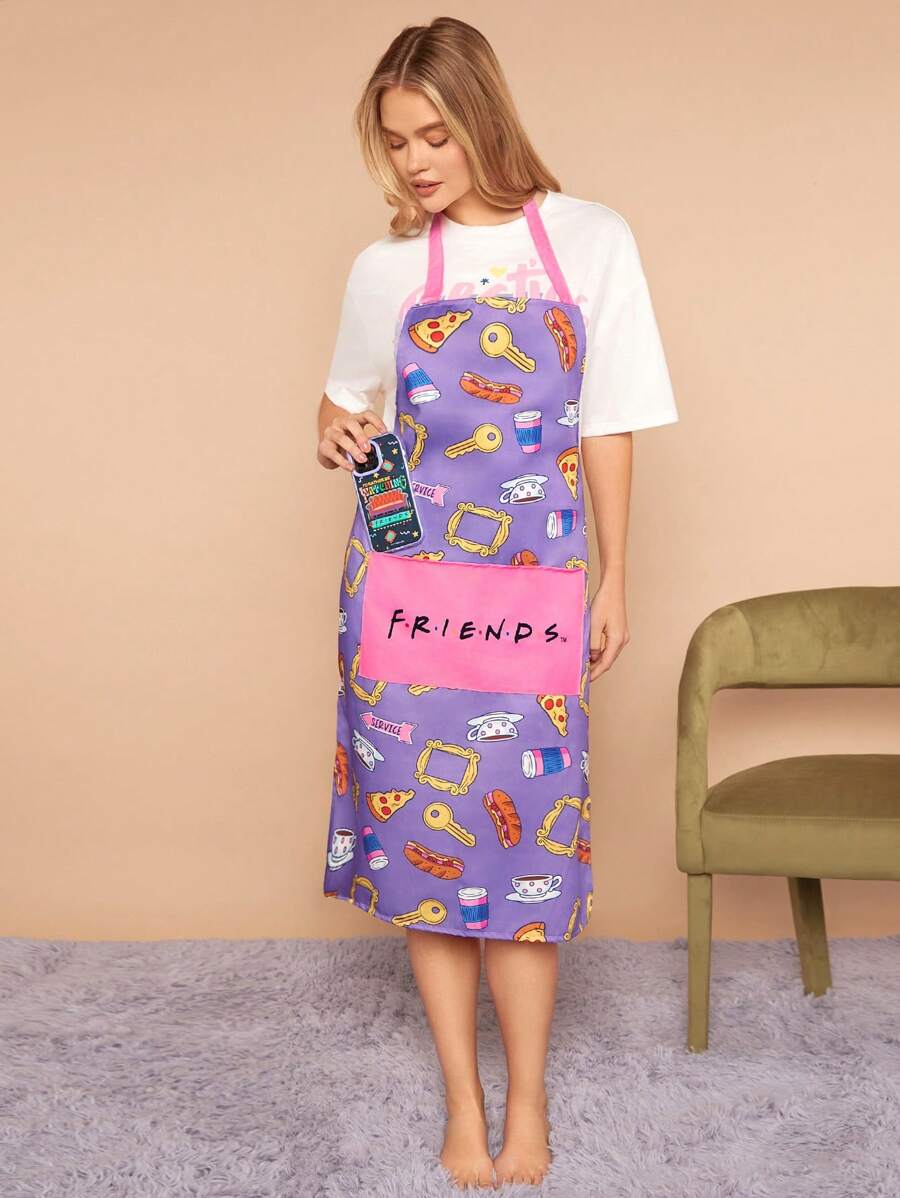 FRIENDS themed Purple Apron for decoration / personal use