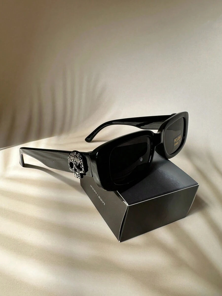 Unisex Sand Dune Style Black Frame Skull Sunglass