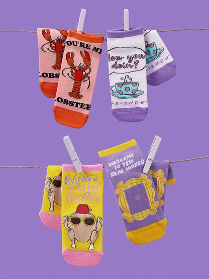 FRIENDS Unisex Cartoon & Slogan Patterned Short Socks