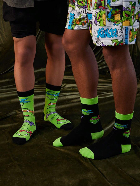 TEENAGE MUTANT NINJA TURTLES Men Mid-Calf Socks, 2 Pairs