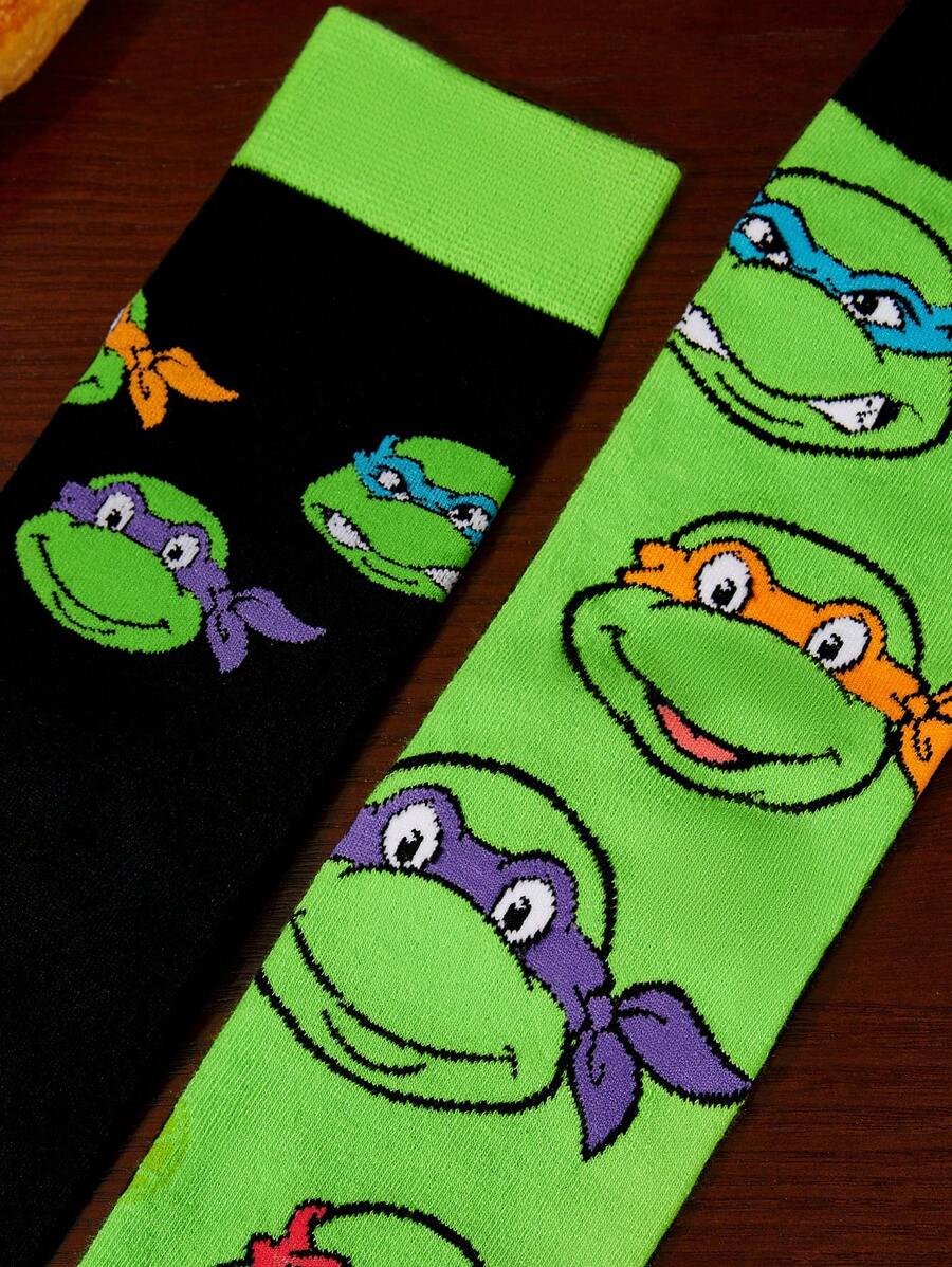 TEENAGE MUTANT NINJA TURTLES Men Mid-Calf Socks, 2 Pairs