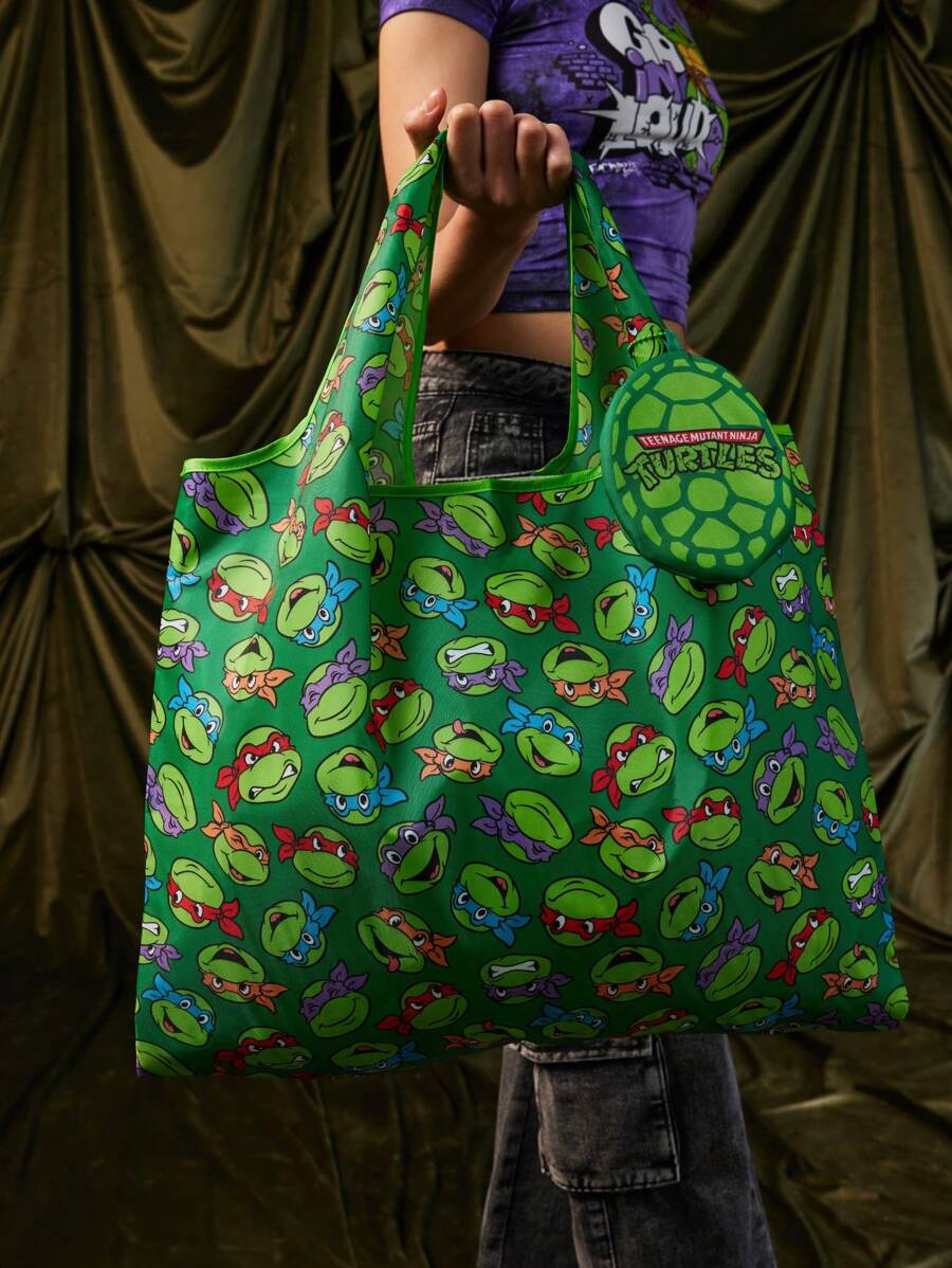TEENAGE MUTANT NINJA TURTLES 1pc Cute Cartoon Printed Foldable Portable Shopping Bag,gift