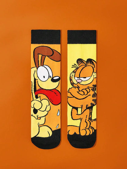 GARFIELD 1 Pair Women Cartoon Pattern Socks