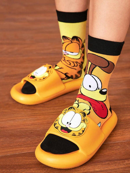 GARFIELD 1 Pair Women Cartoon Pattern Socks