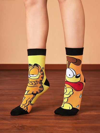 GARFIELD 1 Pair Women Cartoon Pattern Socks