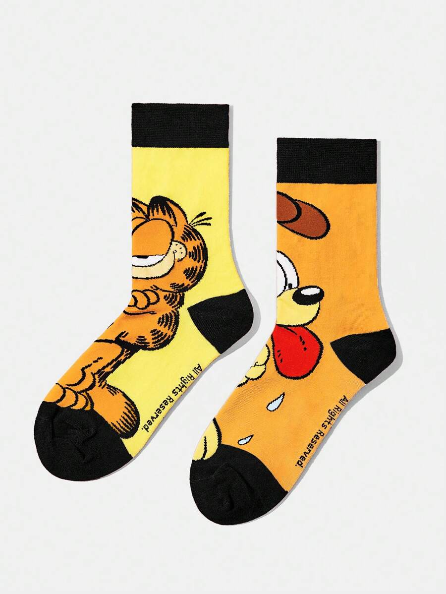 GARFIELD 1 Pair Women Cartoon Pattern Socks