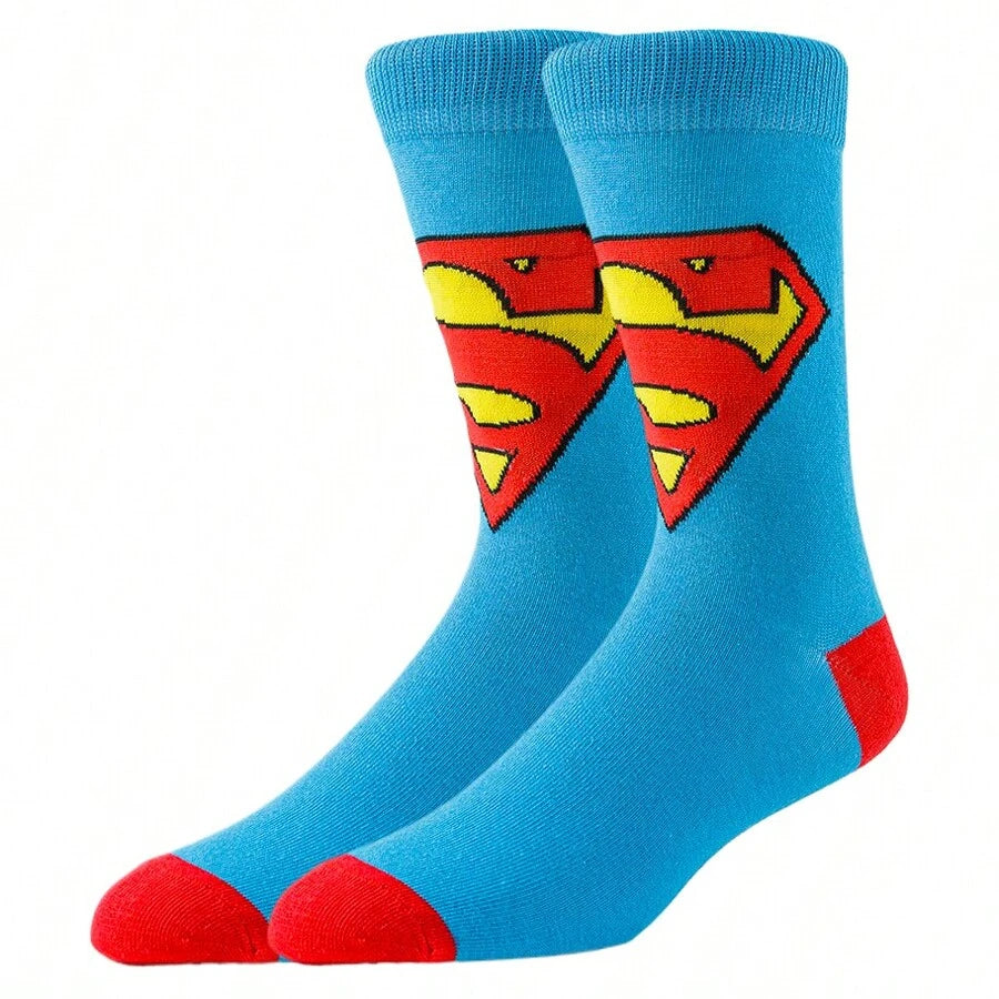 WB 4Pairs Batman Superman Long Tube Socks For Men Women