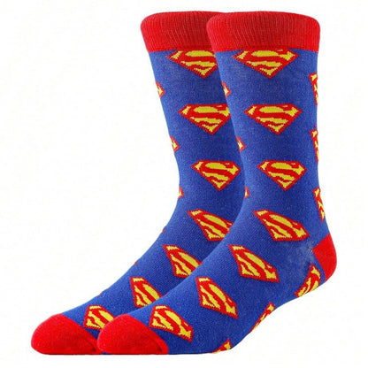 WB 4Pairs Batman Superman Long Tube Socks For Men Women