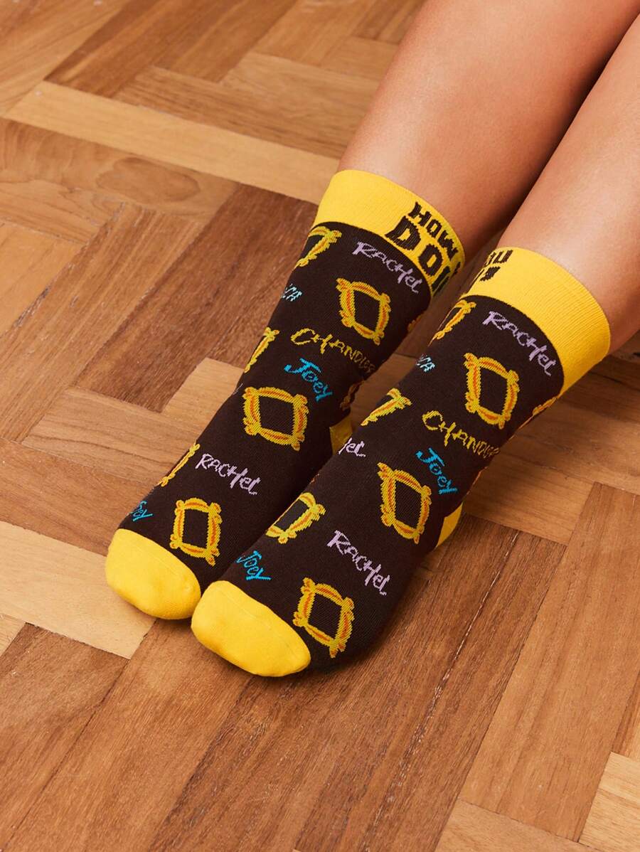 FRIENDS 2 Pairs Unisex Soft Mid-Calf Socks