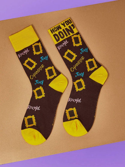 FRIENDS 2 Pairs Unisex Soft Mid-Calf Socks