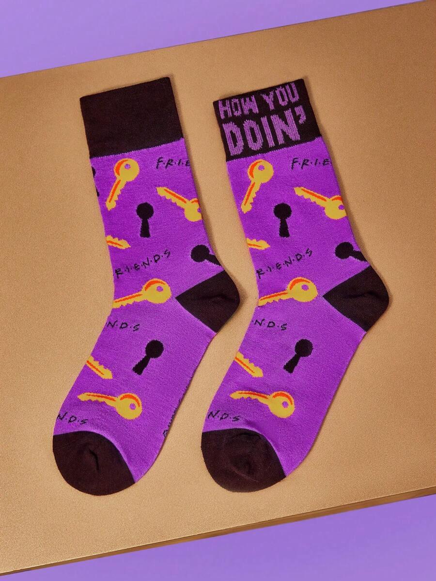 FRIENDS 2 Pairs Unisex Soft Mid-Calf Socks