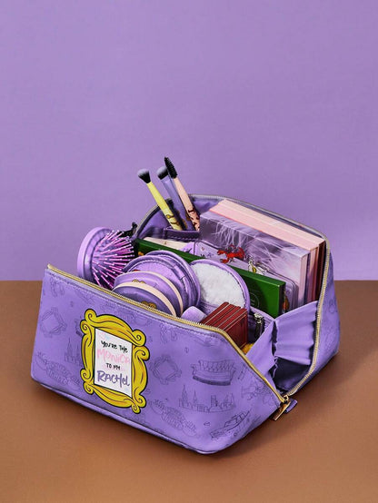 FRIENDS Cartoon & Letter Print Zipper Makeup Bag, Gifts