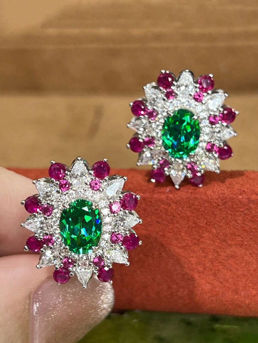 Gorgeous Cubic Zirconia Stud Earrings For Women For Wedding Engagement Anniversary Party Jewelry Valentine's Day Gift