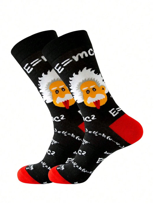 Einstein Pattern Mid calf Socks