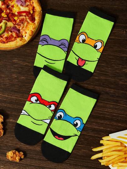 TEENAGE MUTANT NINJA TURTLES 2 Pairs Men's  Crew Socks