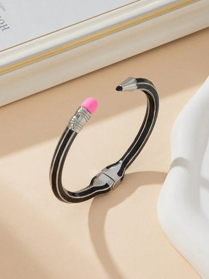 Black Vintage Chic Bracelet, Versatile Round Bangle, Lead-Free Cute Accessory, Easy To Wear, Lovely Gift For Friends