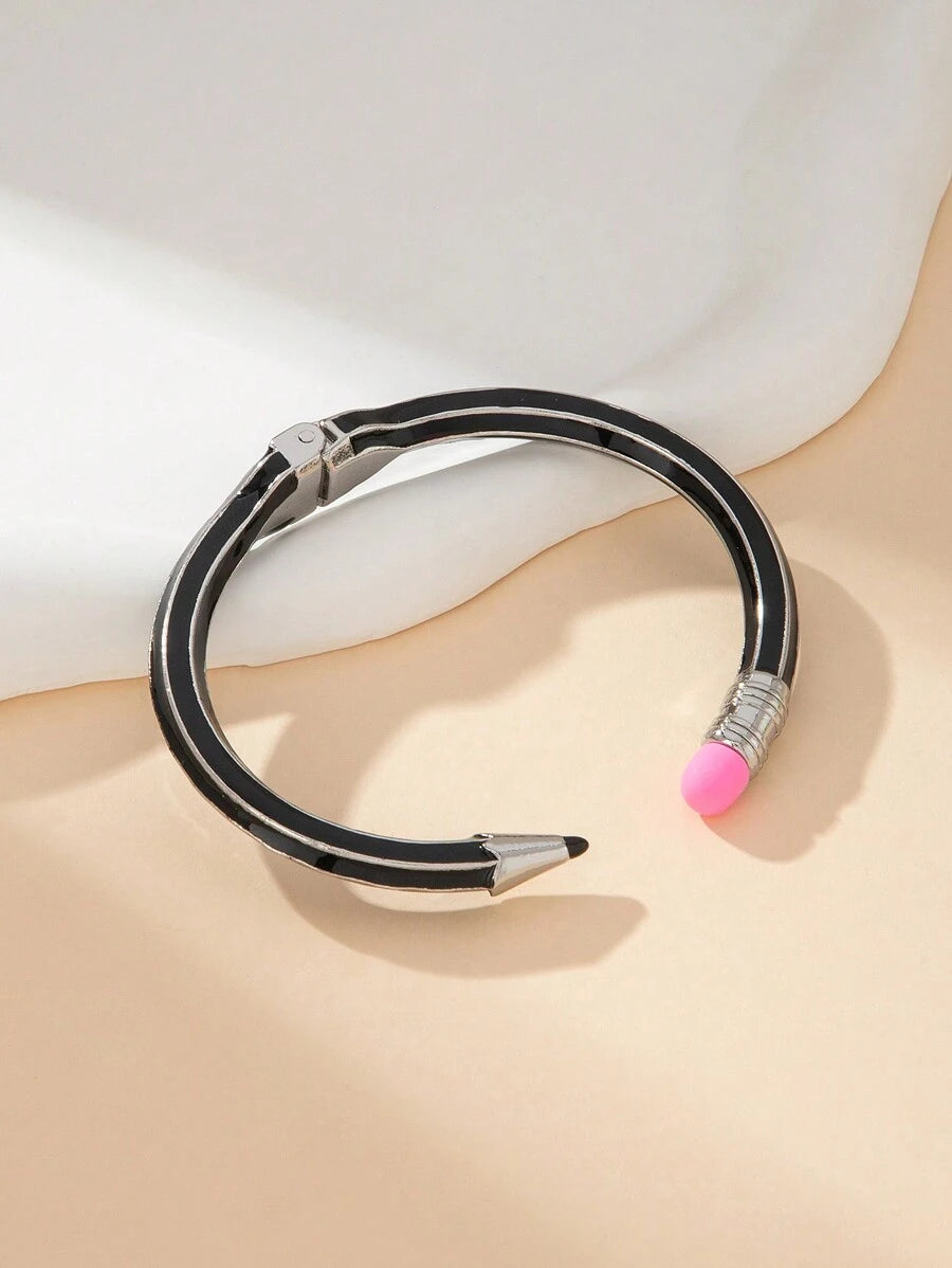 Black Vintage Chic Bracelet, Versatile Round Bangle, Lead-Free Cute Accessory, Easy To Wear, Lovely Gift For Friends