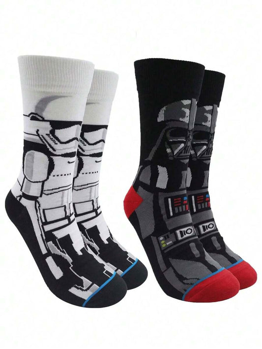 Star Wars Darth Vader 2 Pairs Of Man's/Couple Mid Length Socks,