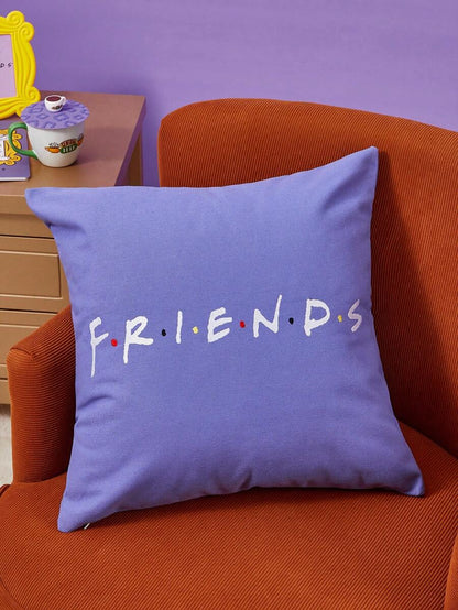 FRIENDS Frame & Double-Sided Sequin Letter Embroidered Decorative Throw Pillow Case,Gifts