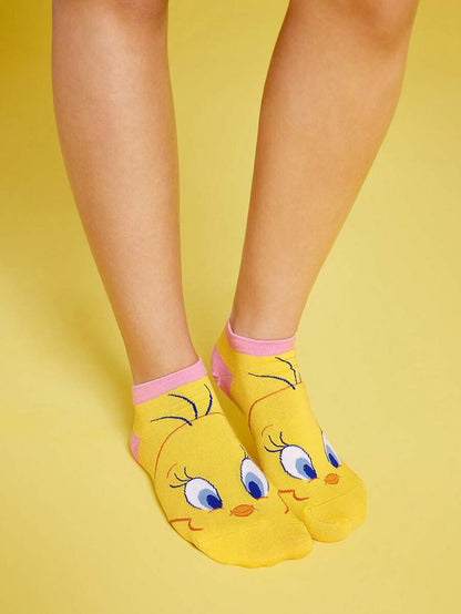 LOONEY TUNES 4pcs Unisex Cartoon Pattern Ankle Socks Set