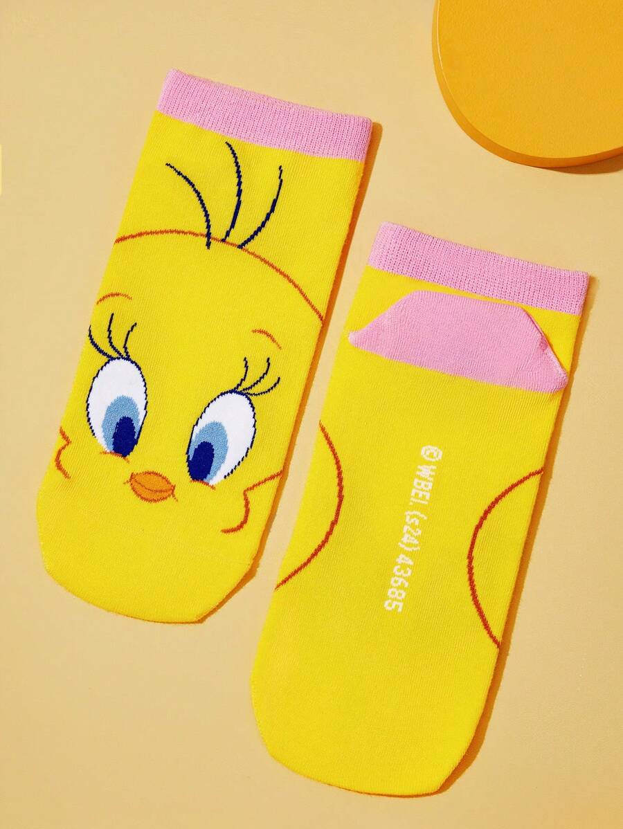 LOONEY TUNES 4pcs Unisex Cartoon Pattern Ankle Socks Set