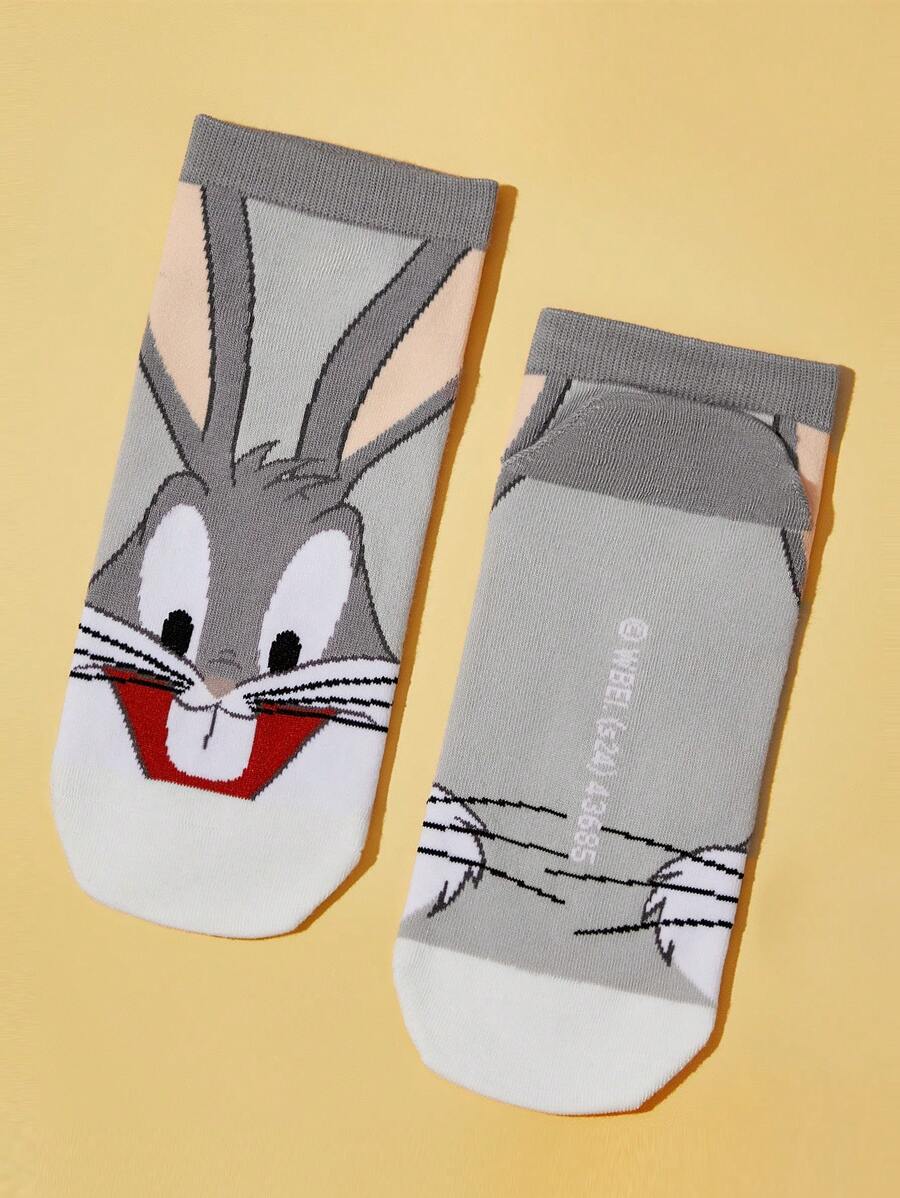 LOONEY TUNES 4pcs Unisex Cartoon Pattern Ankle Socks Set