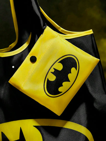 BATMAN 1pc Fashionable Bat Print Foldable Portable Shopping Tote Bag,gift
