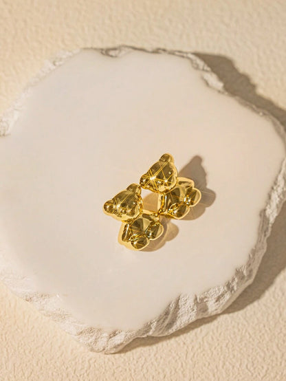 Metal Teddy Bear Fashion Earrings