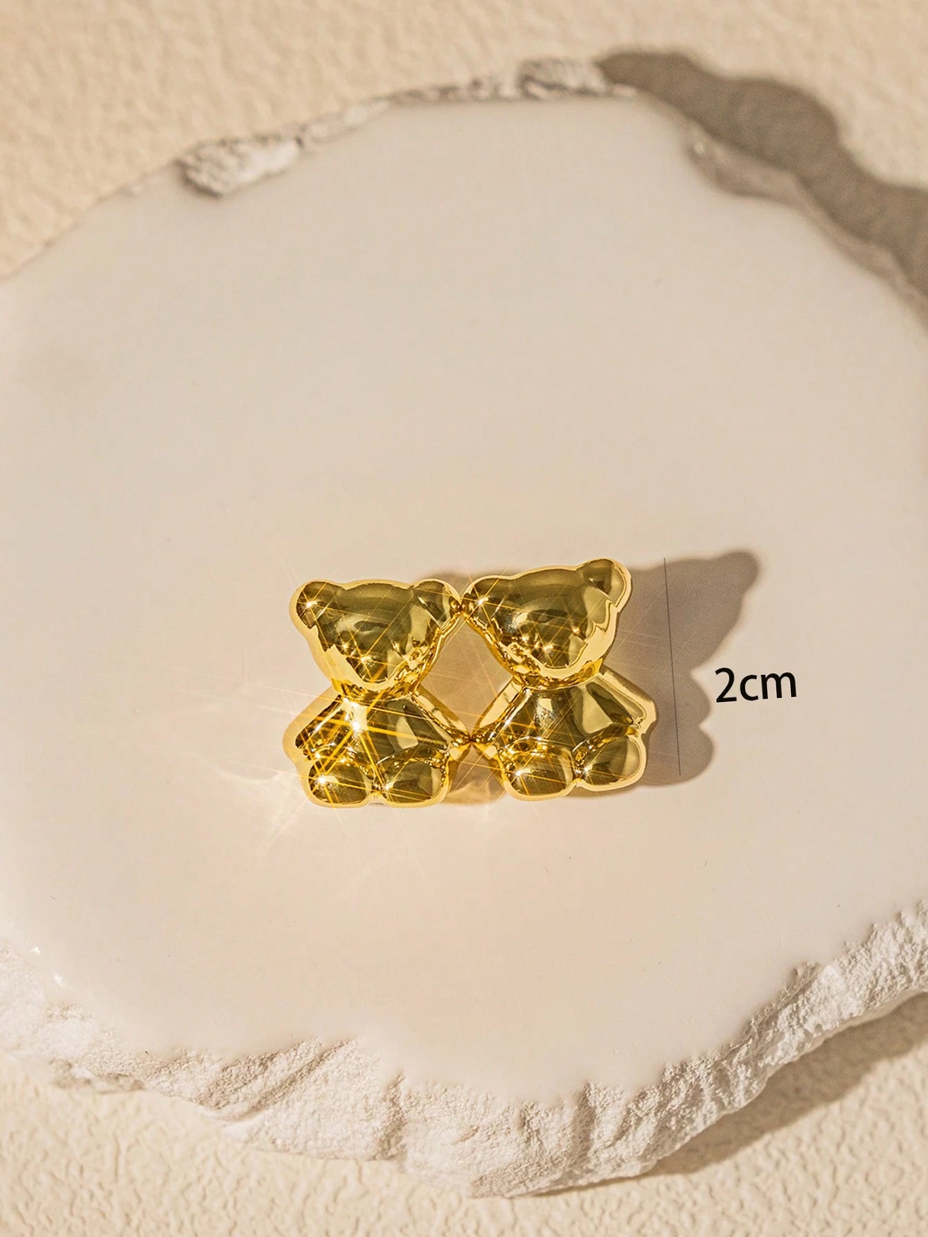Metal Teddy Bear Fashion Earrings