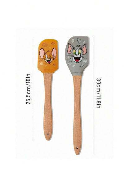 TOM & JERRY 2pcs/Gift Set Cartoon Pattern Cake Cream Spatula