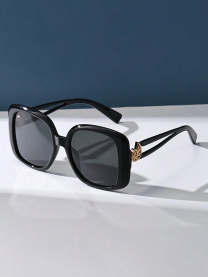 Retro Square Oversized Plastic Sunglasses, Classic Fashion Eye Glasses For Outdoor Travel Beach Casual Daily Wear, UV Protection Driving Glasses