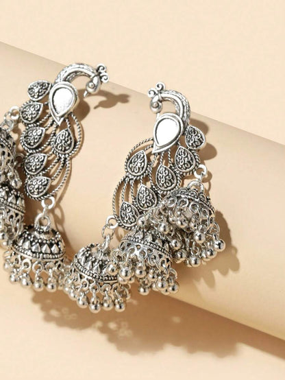 Peacock & 3 Bells Jewelry Earrings, Minimalist Fashion For Casual And Daily Wear