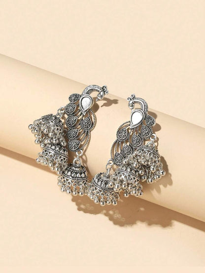 Peacock & 3 Bells Jewelry Earrings, Minimalist Fashion For Casual And Daily Wear